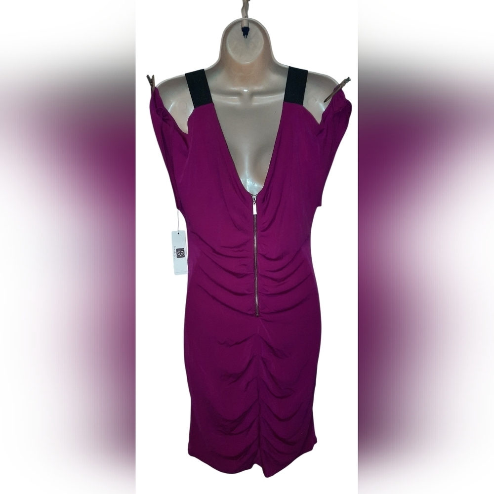 Laundry by Design One-Shoulder Ruched Plum Dress - Picture 5 of 11